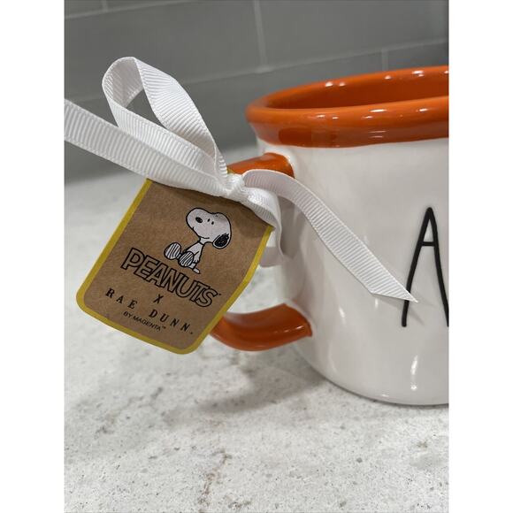 AAUGH! Peanuts X Rae Dunn Lucy Charlie Brown Snatch Kick Mug NEW Football Season - Picture 4 of 5